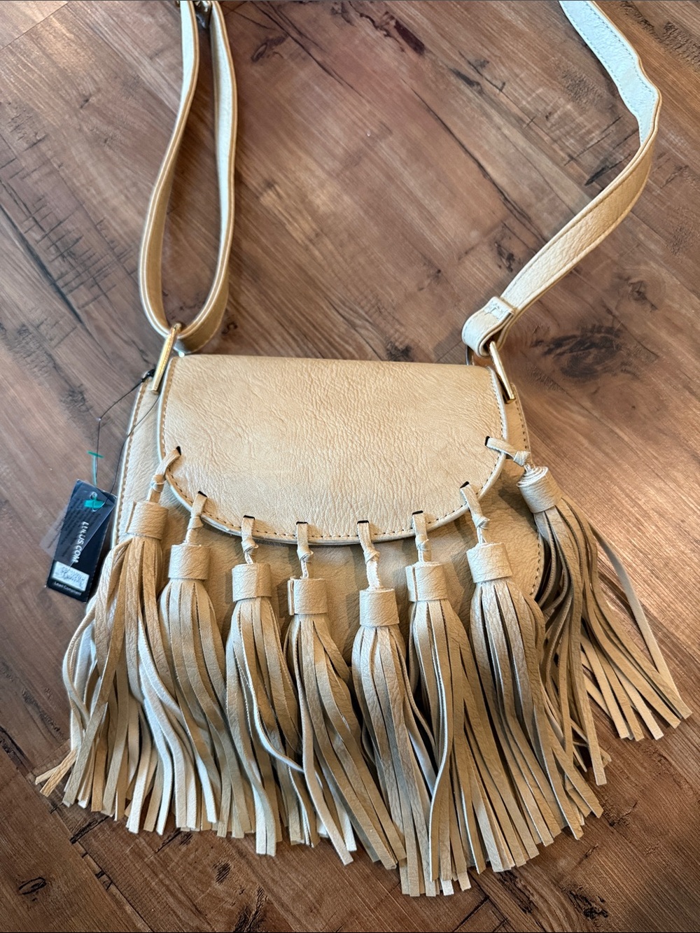 Lulus Beige Tassel Crossbody Bag for Women - Chic Fringe Shoulder Bag